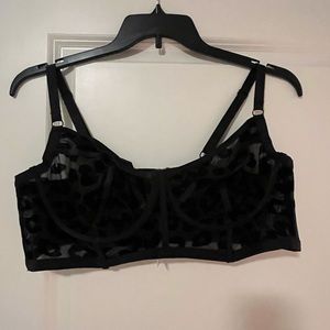 Sheer animal print “burnout” bra
